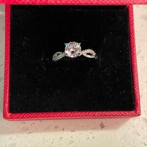 New silver Moissanite ring